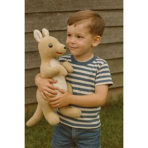 Vintage Douglas kangaroo plush with pouch.